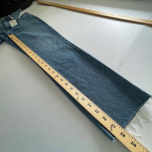 Good American Good Vintage Frayed Hem Distressed Straight Jeans NEW Sz 00 / 24 - Picture 9 of 10